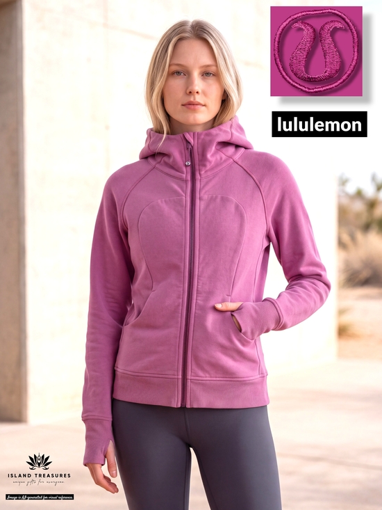 lululemon athletica Tops - Lululemon Sz 8 Scuba Hoodie Heathered Ultra Violet Full Zip Thumbholes